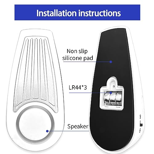 Door Stop Alarms 130dB, Floor Mount Wedge for Home Security, 2 Pack L851751