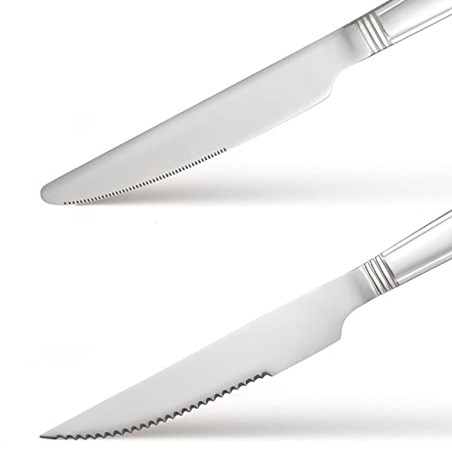 Stainless Steel Silverware Set for 4 with Steak Knives L562