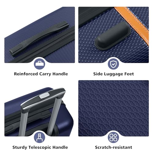 Luggage ABS+PC Hardside Lightweight Suitcase with Spinner Wheels TSA Lock, 28-Inch E5411