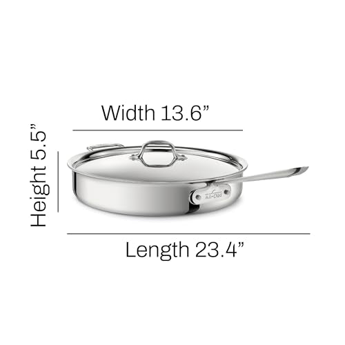 Stainless Steel Sauté Pan 6 Quart Induction Safe K9899