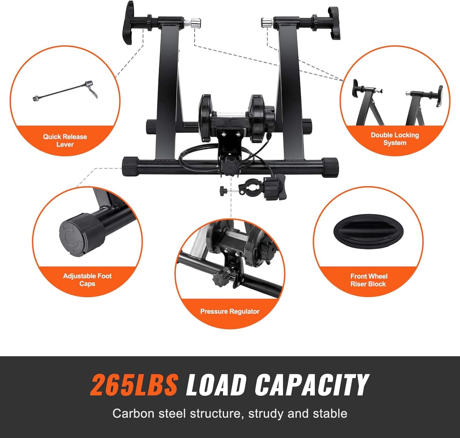 Magnetic Bike Trainer Stand for 26"-29" Wheels, 8 Resistance Settings J22014
