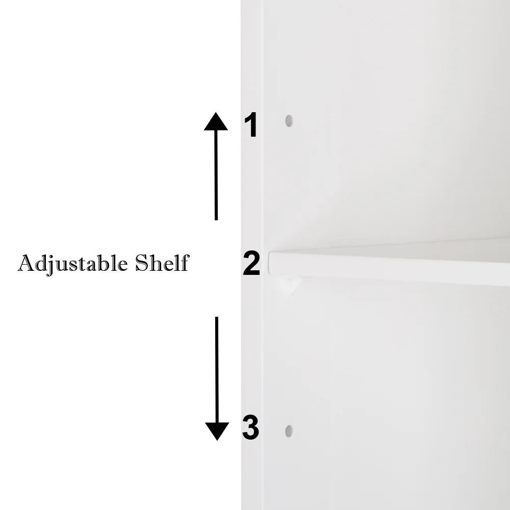 Tall Narrow Bathroom Storage Cabinet with 3 Open Shelves and 1 Door U9916