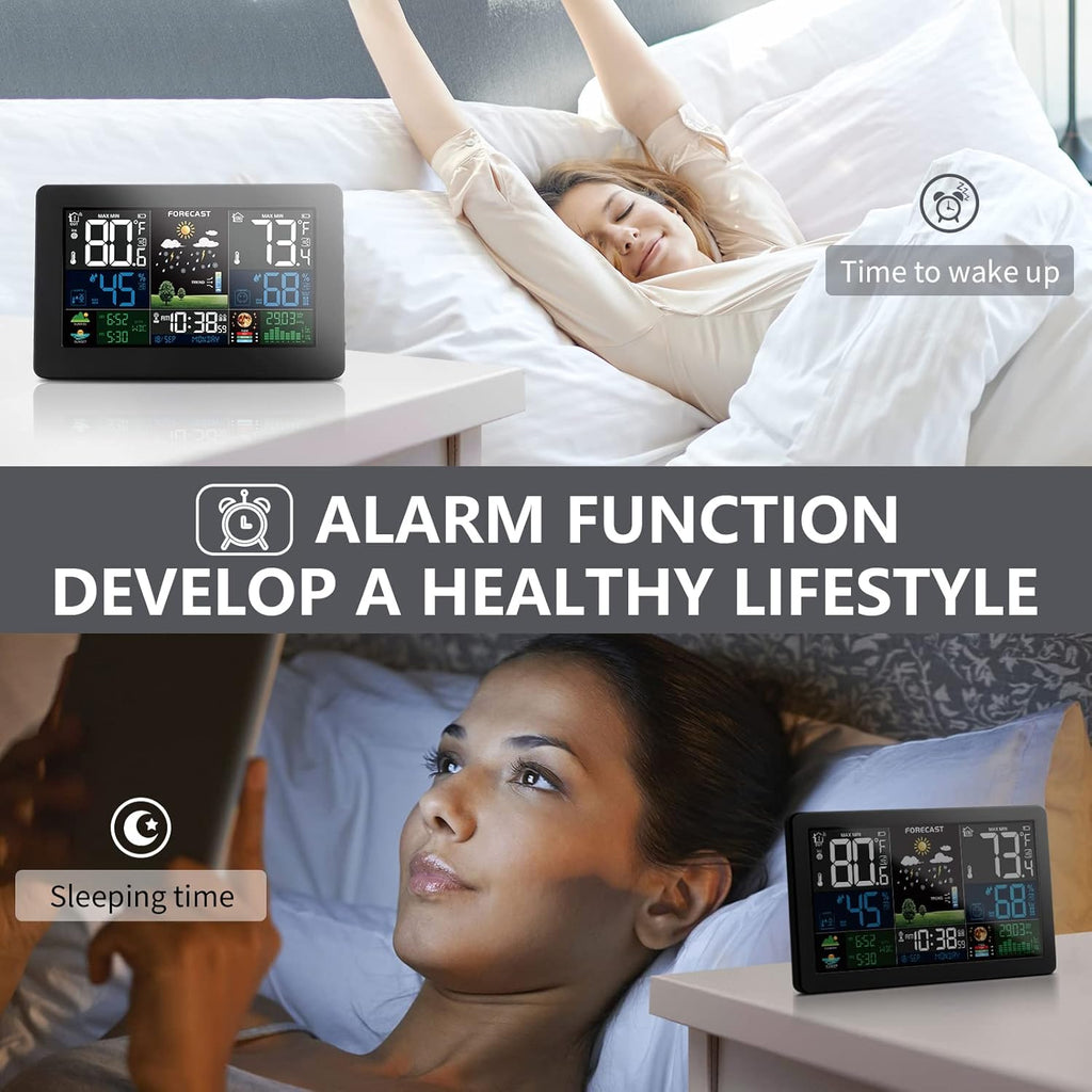 Wireless Indoor Outdoor Weather Station with Color Display and 3 Sensors V2347