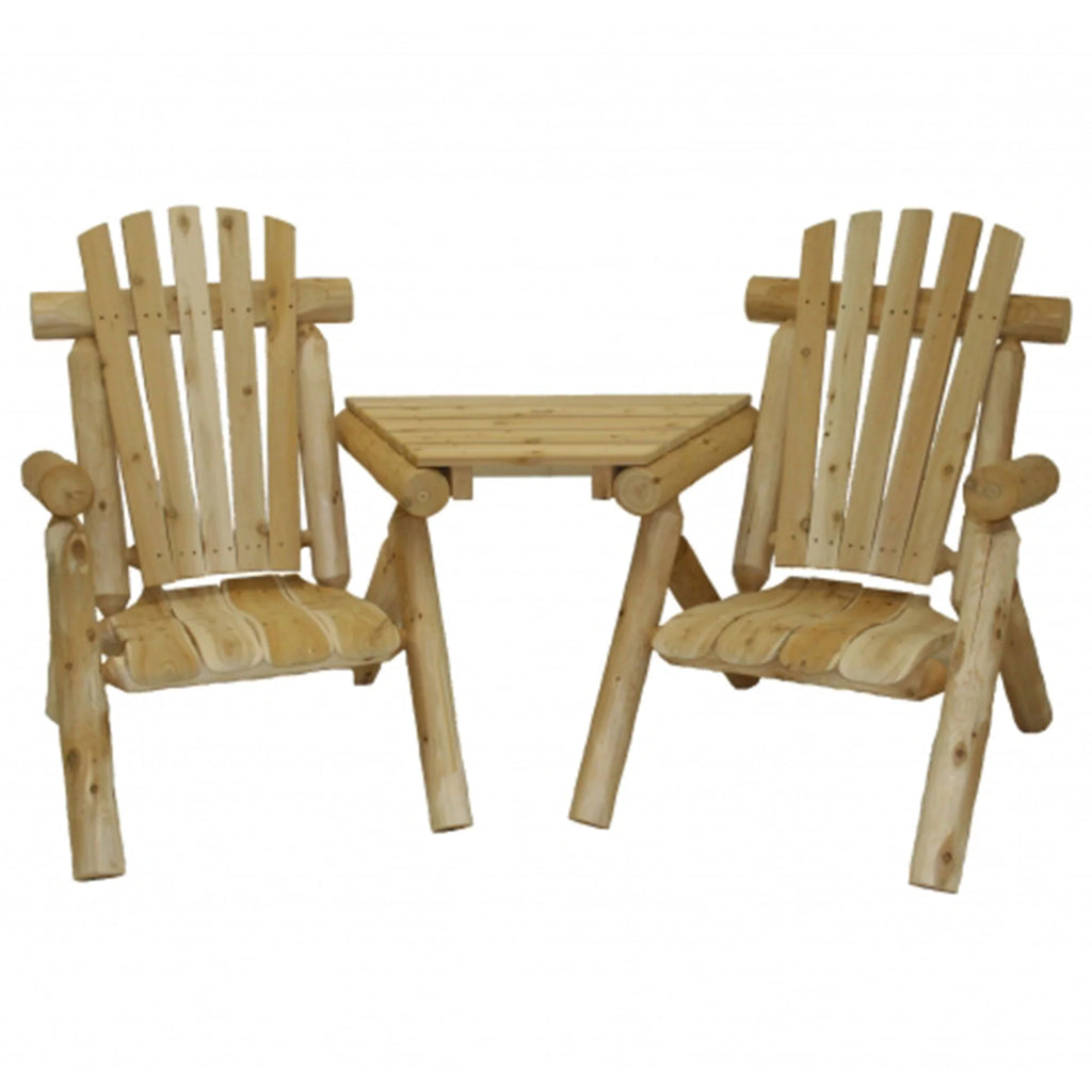 Rustic White Cedar Log Patio Chairs, Natural O658282