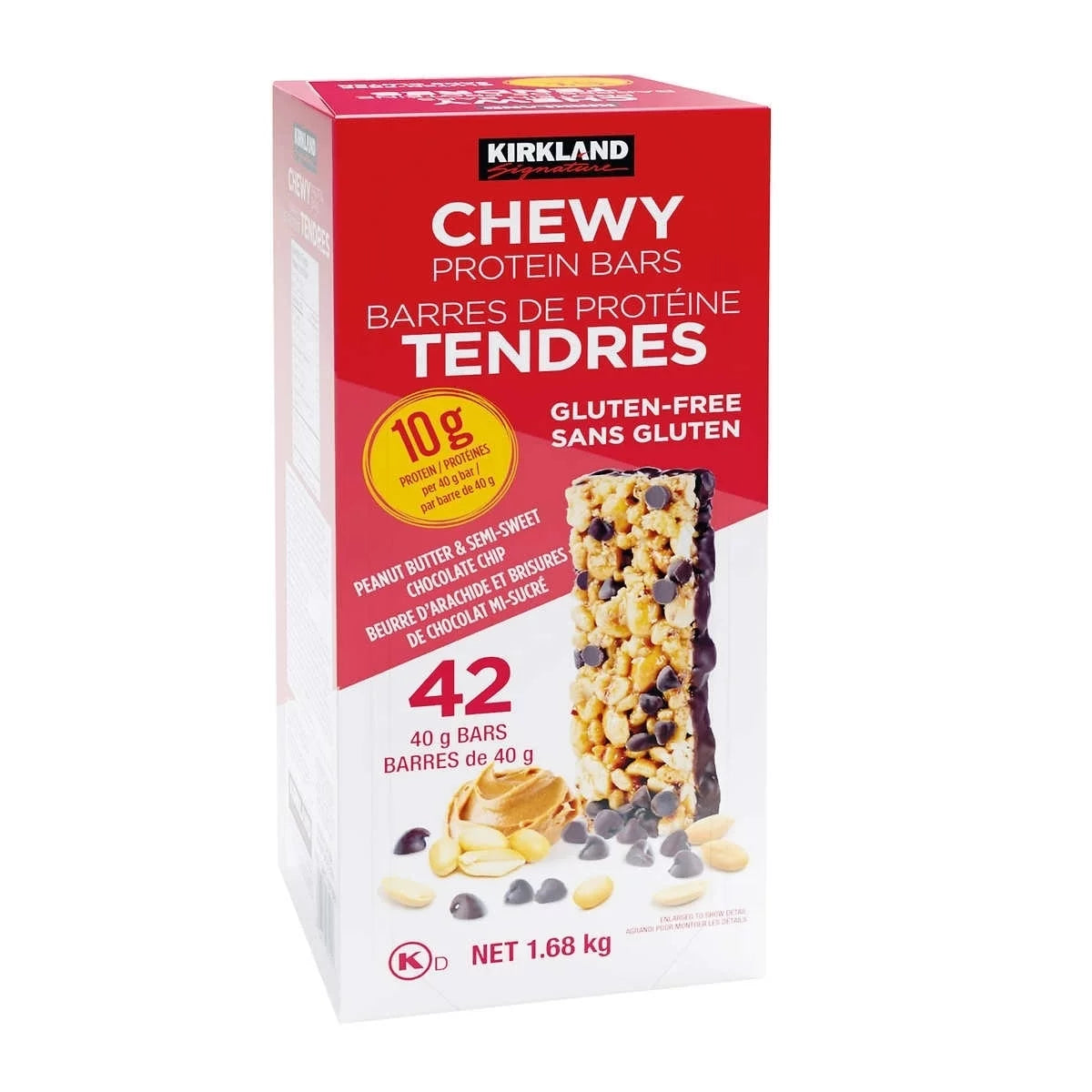 Kirkland Signature Chewy Protein Bars 1.41 Ounce (Pack of 42)