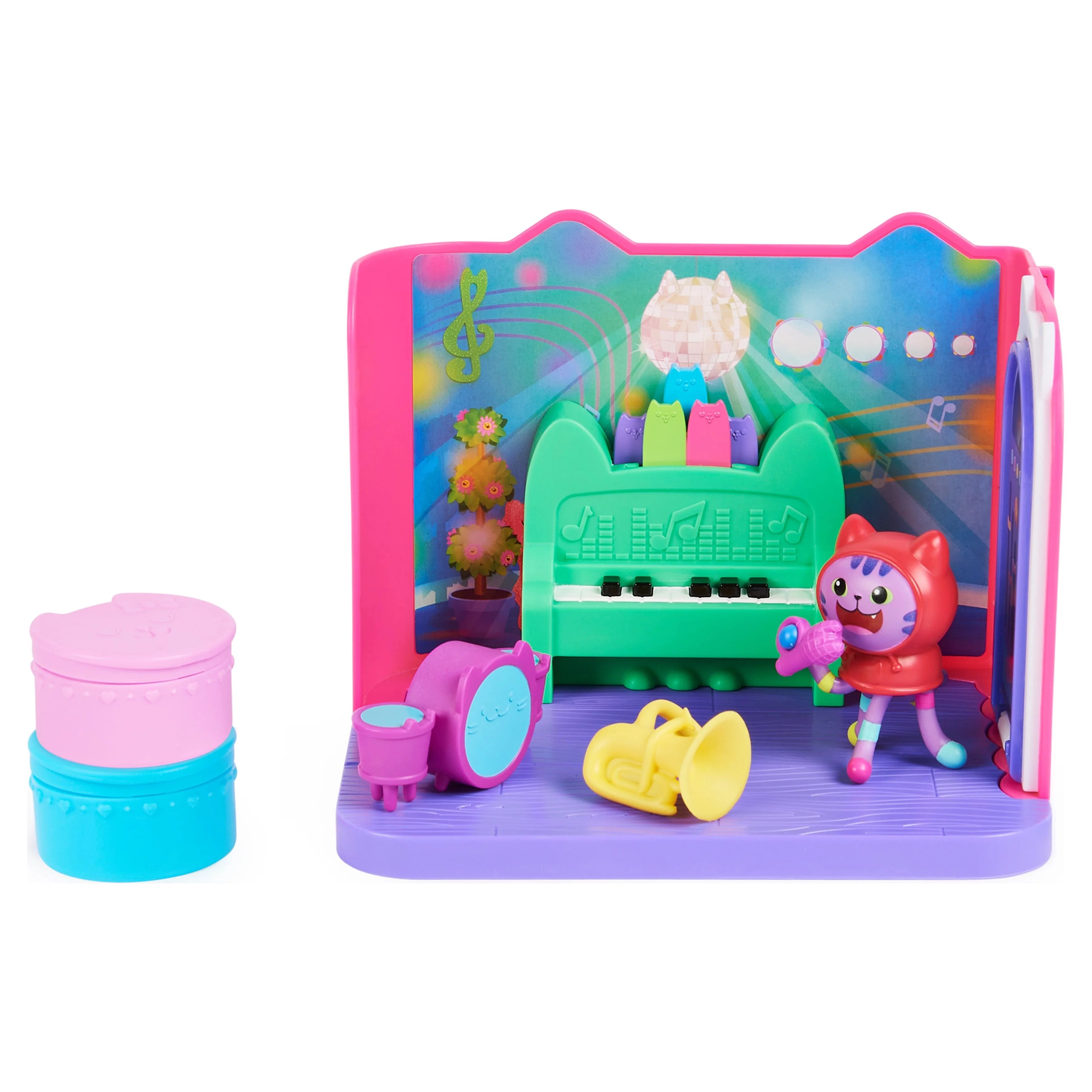 Gabby’s Dollhouse, Groovy Music Room Playset with Daniel James Catnip Figure
