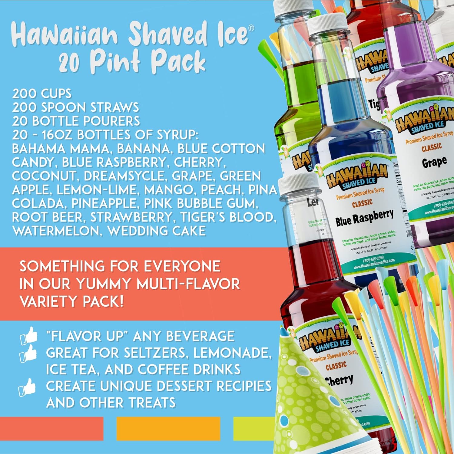 10 Flavor Syrups and Accessories Bundle Q934298