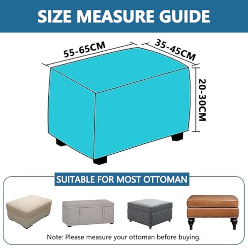 Rectangular Storage Ottoman Slipcover with Non-Slip Elastic Bottom A77978