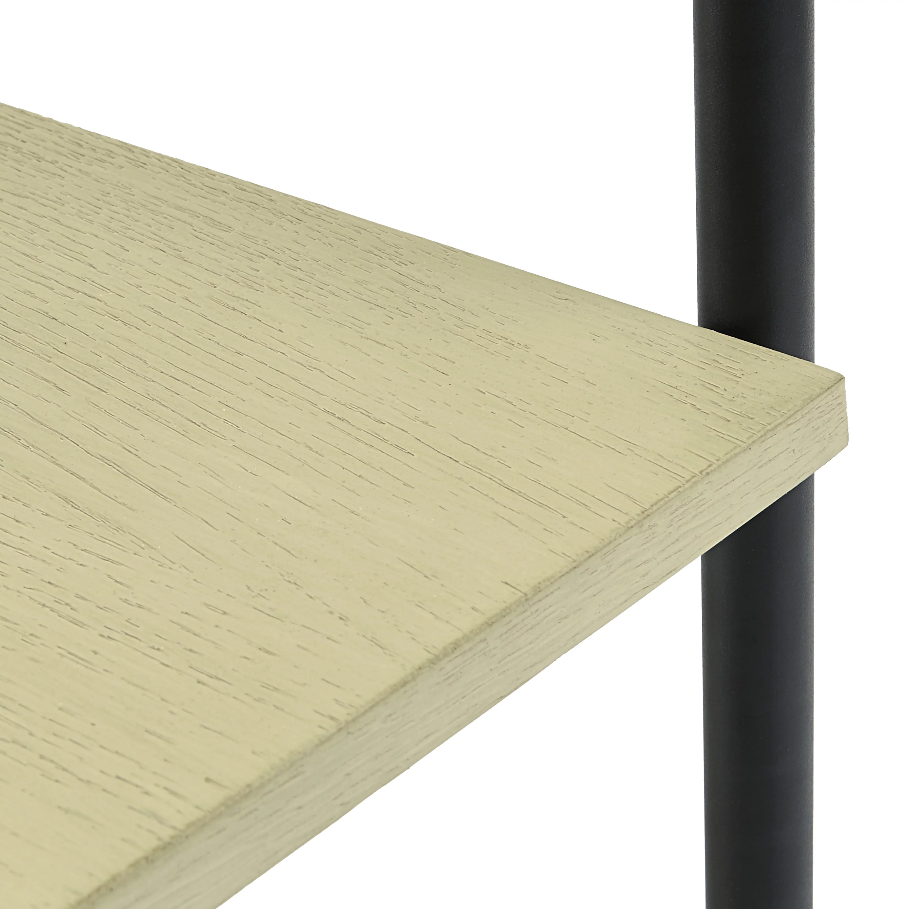 5 Shelf Triple Bookcase, Ivory/Black P1594