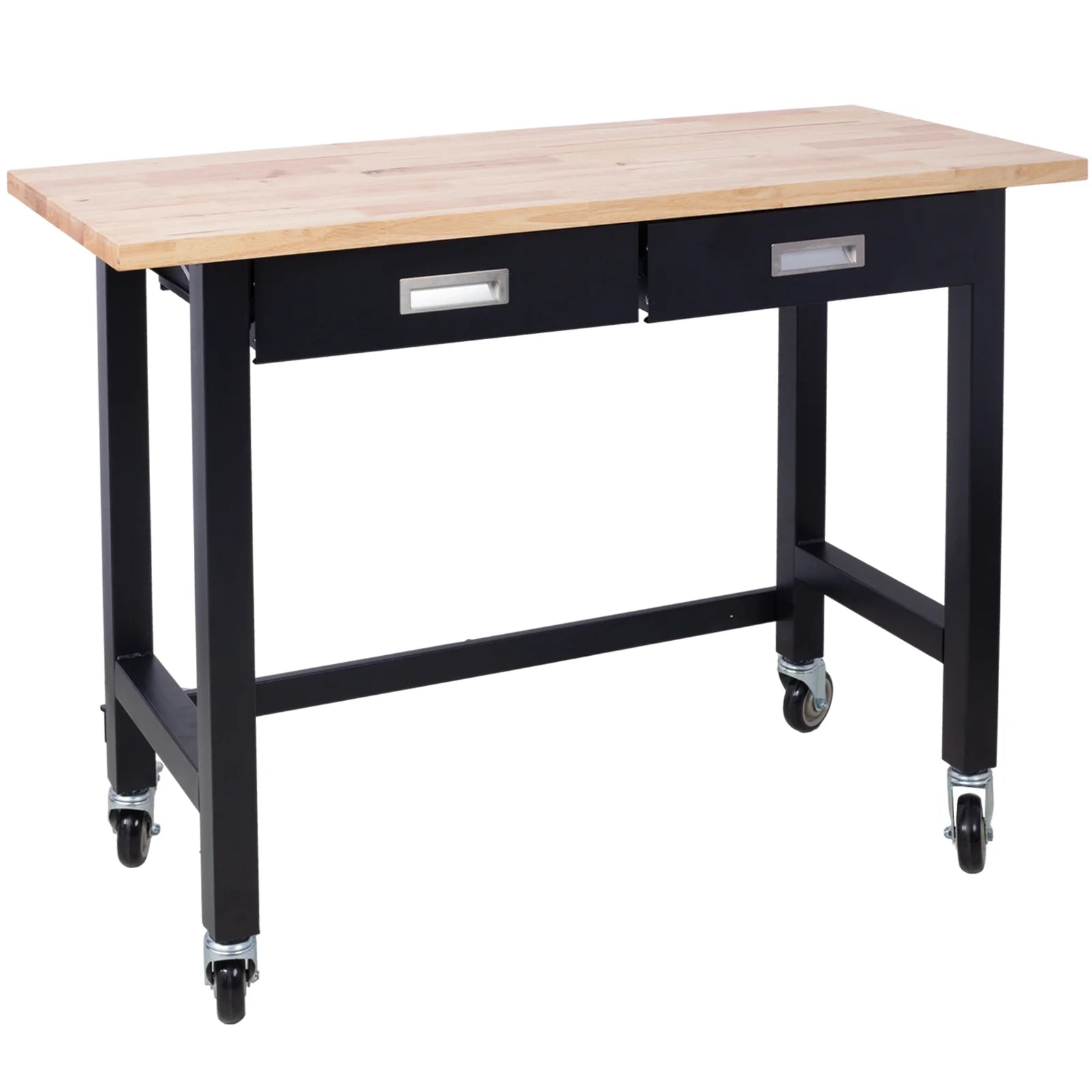Adjustable Workbench with Drawer Storage, Bamboo Wood, Wheels M620
