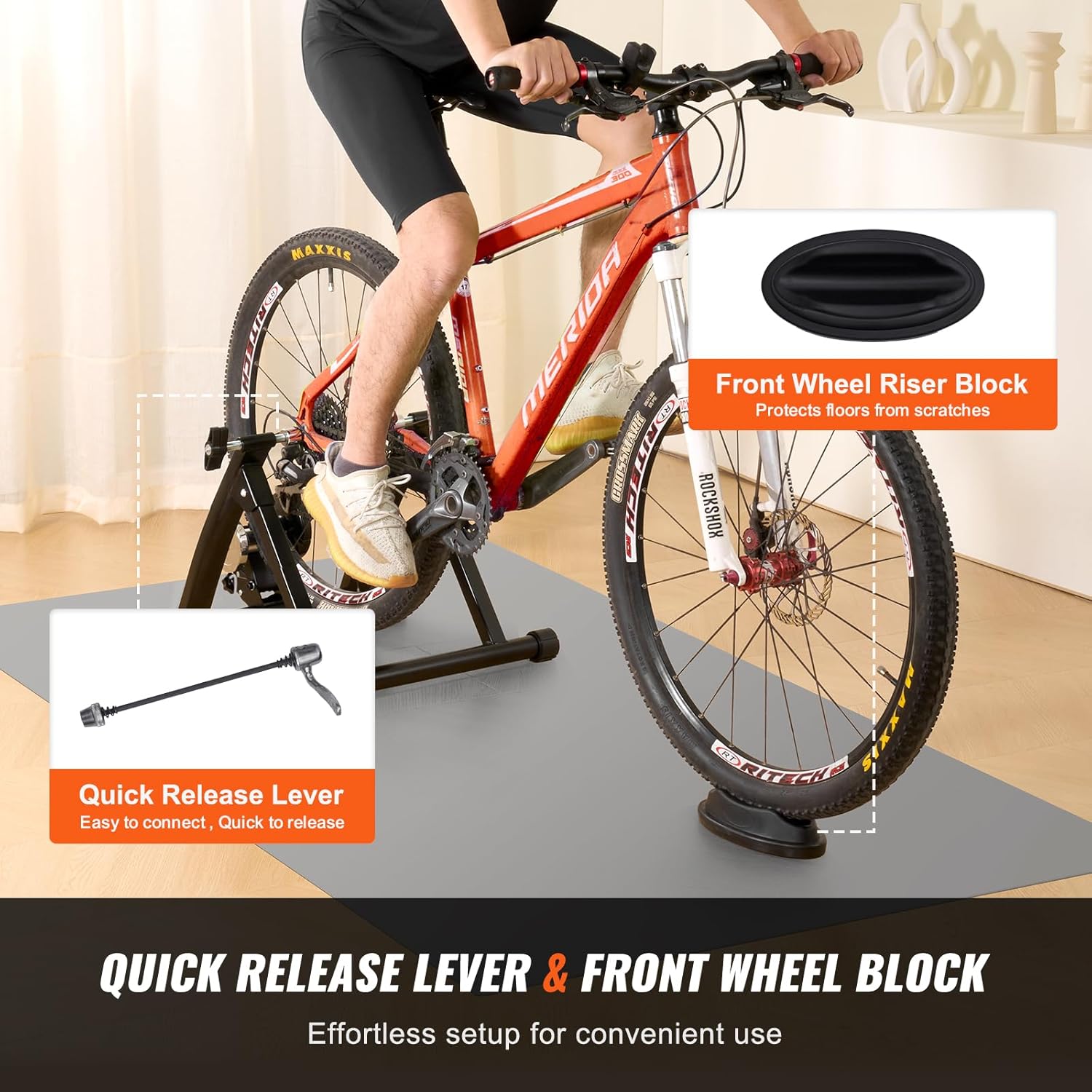Magnetic Bike Trainer Stand for 26"-29" Wheels, Indoor Cycling Exercise A299472