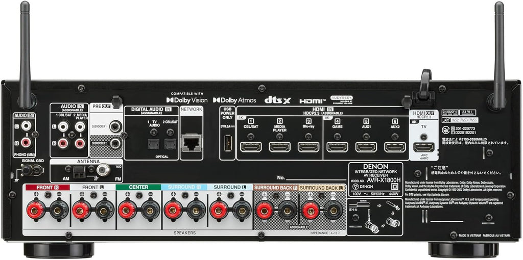 7.2 Channel AV Receiver with Wireless Streaming, WiFi, Bluetooth, and Dolby Vision Support K4079