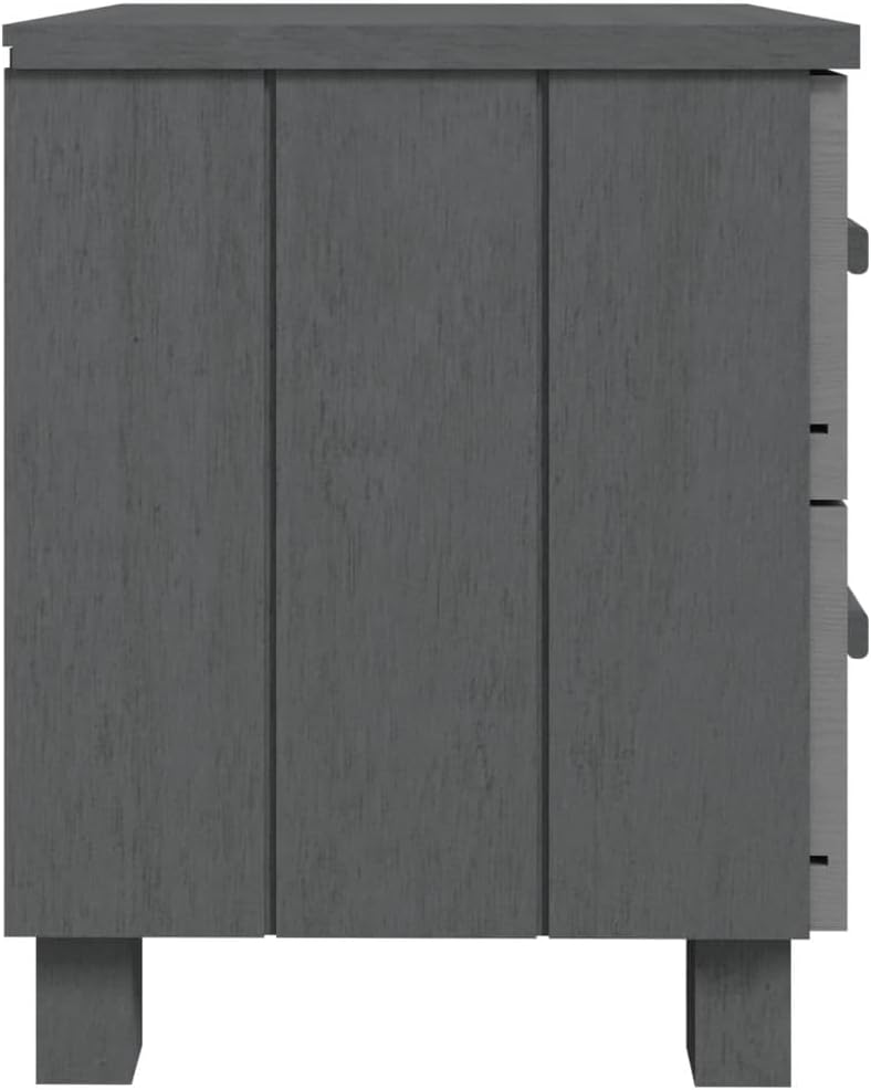 Solid Wood Bedside Cabinets - Dark Gray, 2-Piece Set N538915