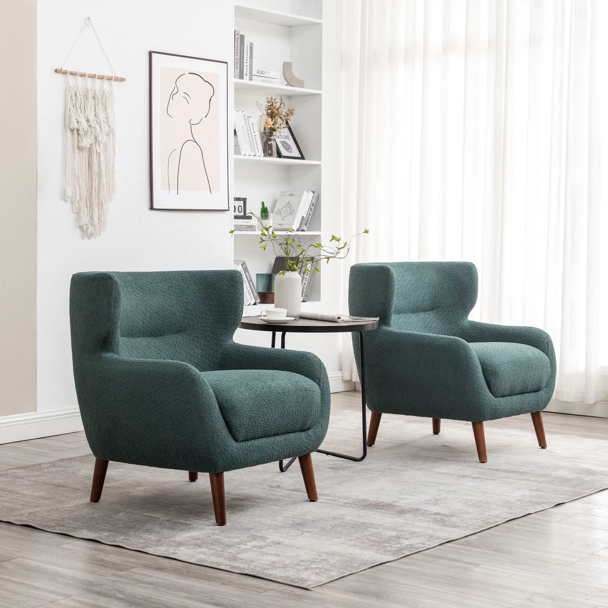 Tufted Wingback Accent Chair, Green G75060