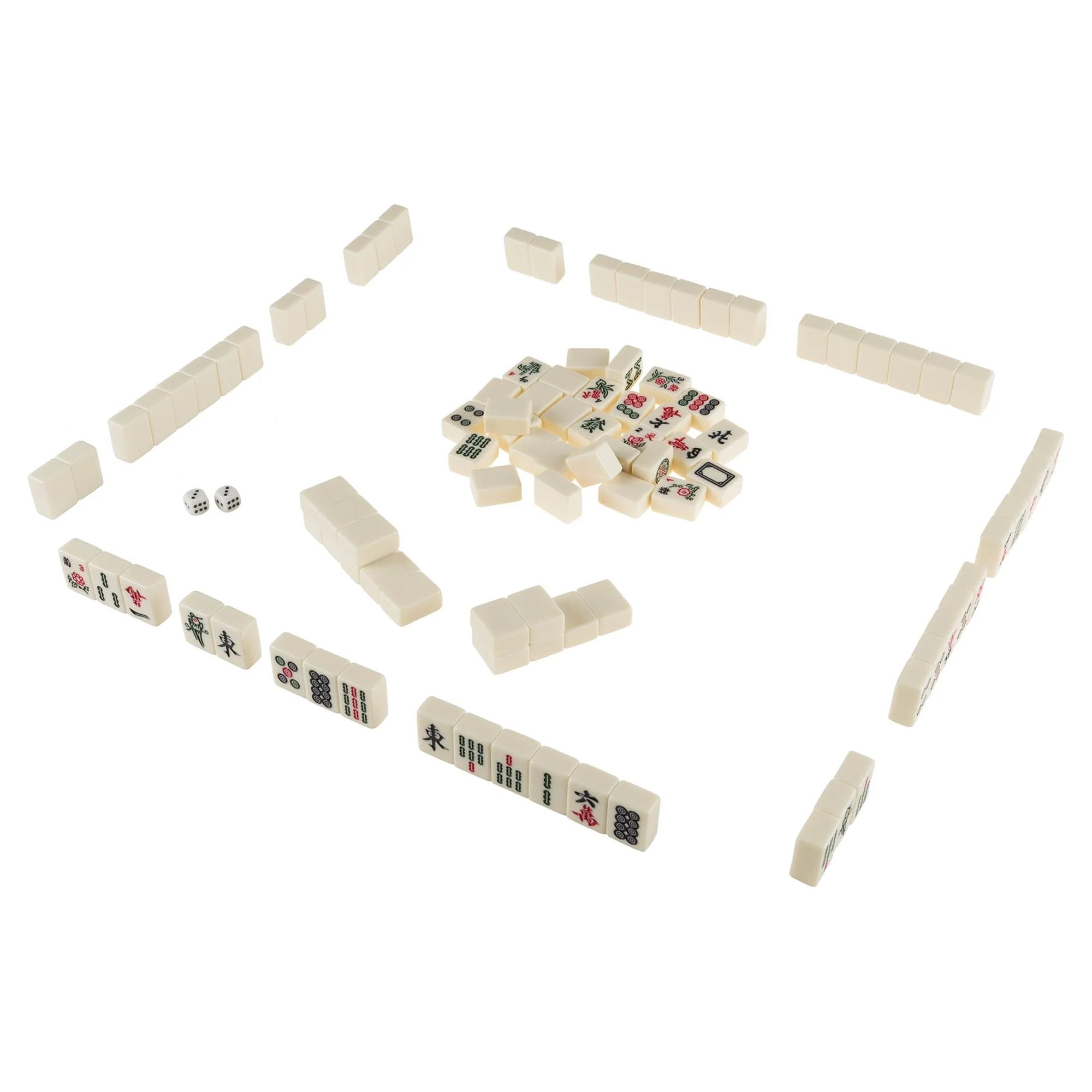 Mahjong Game Set with 146 Tiles, Dice, and Storage Case N44249