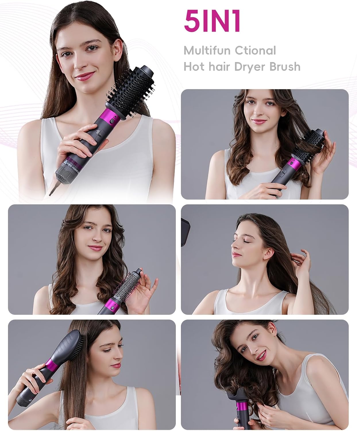 5 in 1 Hair Dryer Brush with Negative Ion Technology F417851