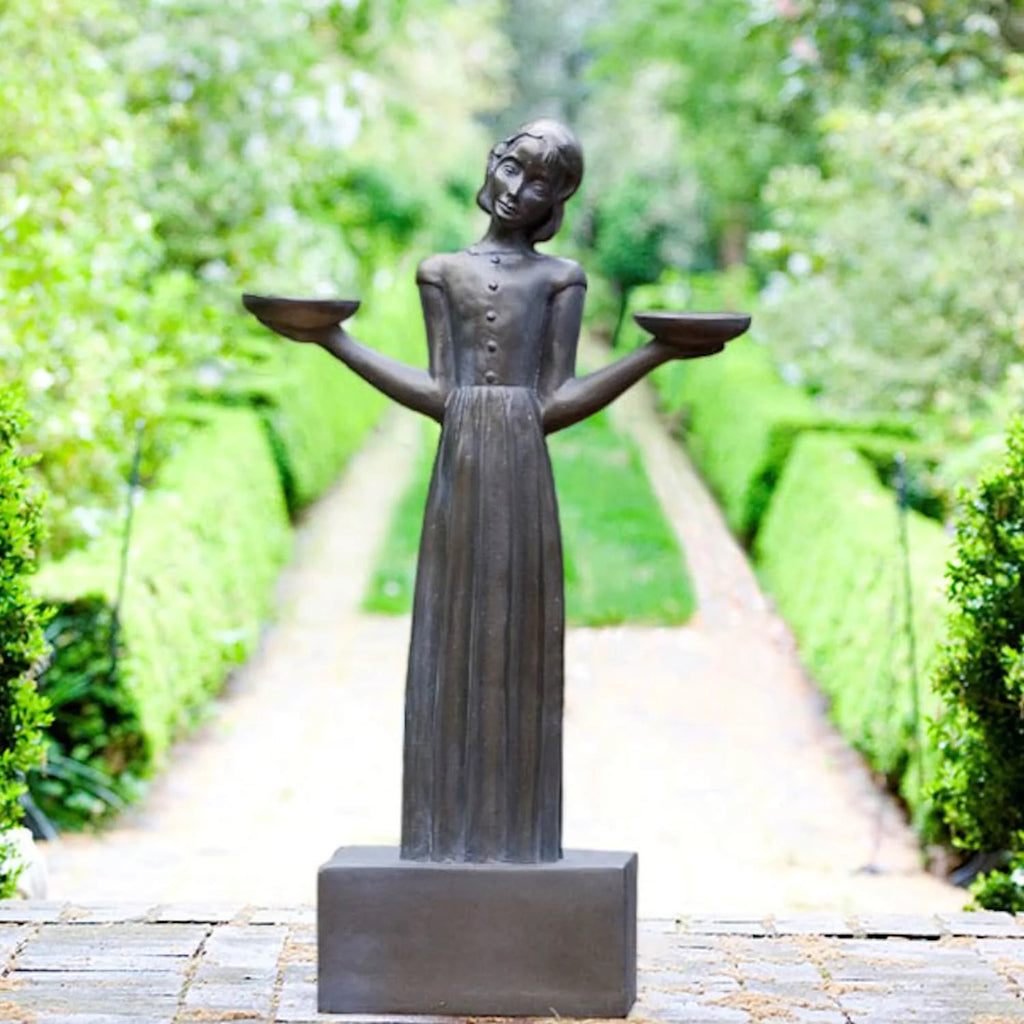 Outdoor Garden Sculpture Bird Girl Statue Large 37" S811071