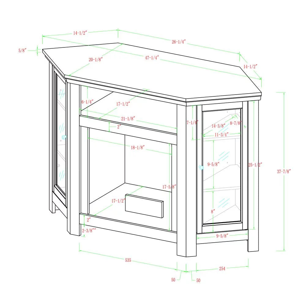 Black Corner Fireplace TV Stand for TVs Up to 50" G195006