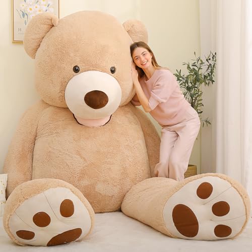Giant Teddy Bear 5 Feet Stuffed Animal, Brown Plush for Girlfriend Boyfriend W6413