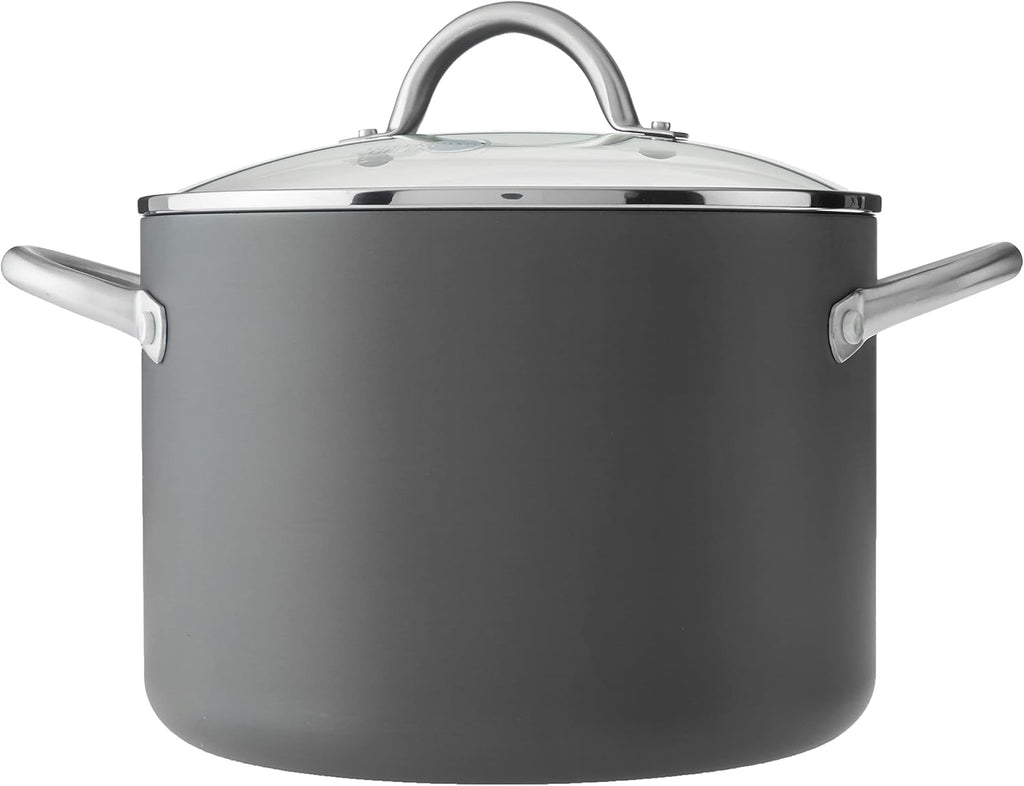 Hard Anodized Ceramic Nonstick 8QT Stock Pot with Lid, PFAS-Free, Oven Safe B645