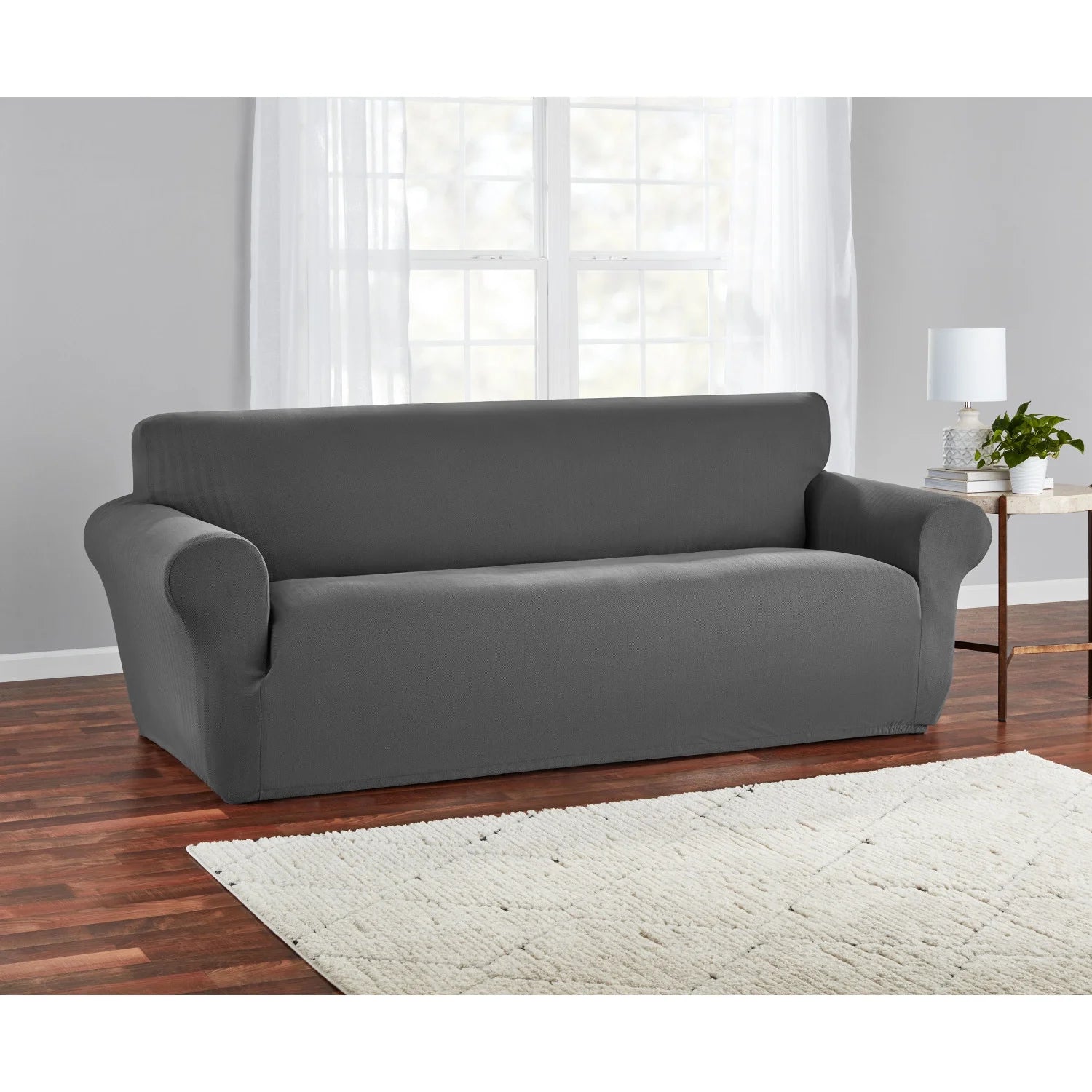 Sofa Slipcover, 1-Piece, Charcoal Gray W162524