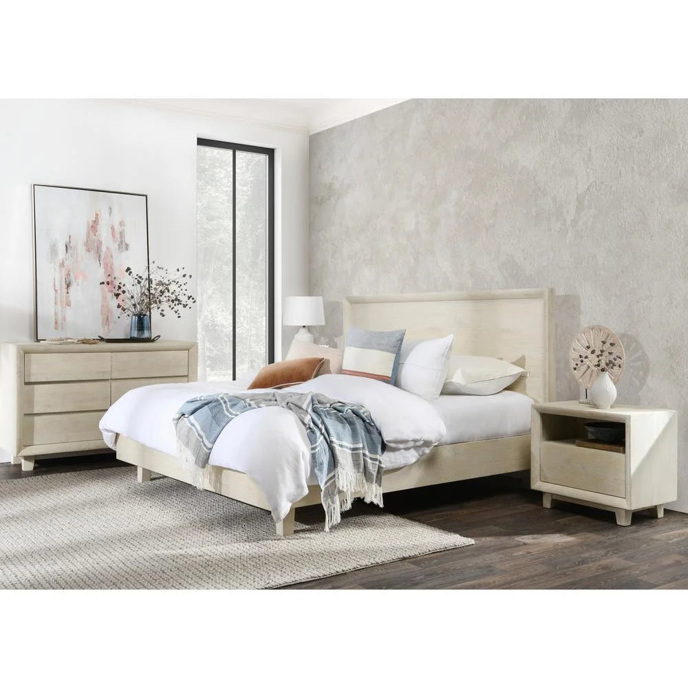 Mango Wood Queen Bed in White T524506