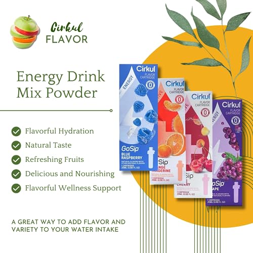 Water Bottle Flavor Cartridges Refills Kit, Pack of 4, Mixed Berry J524545
