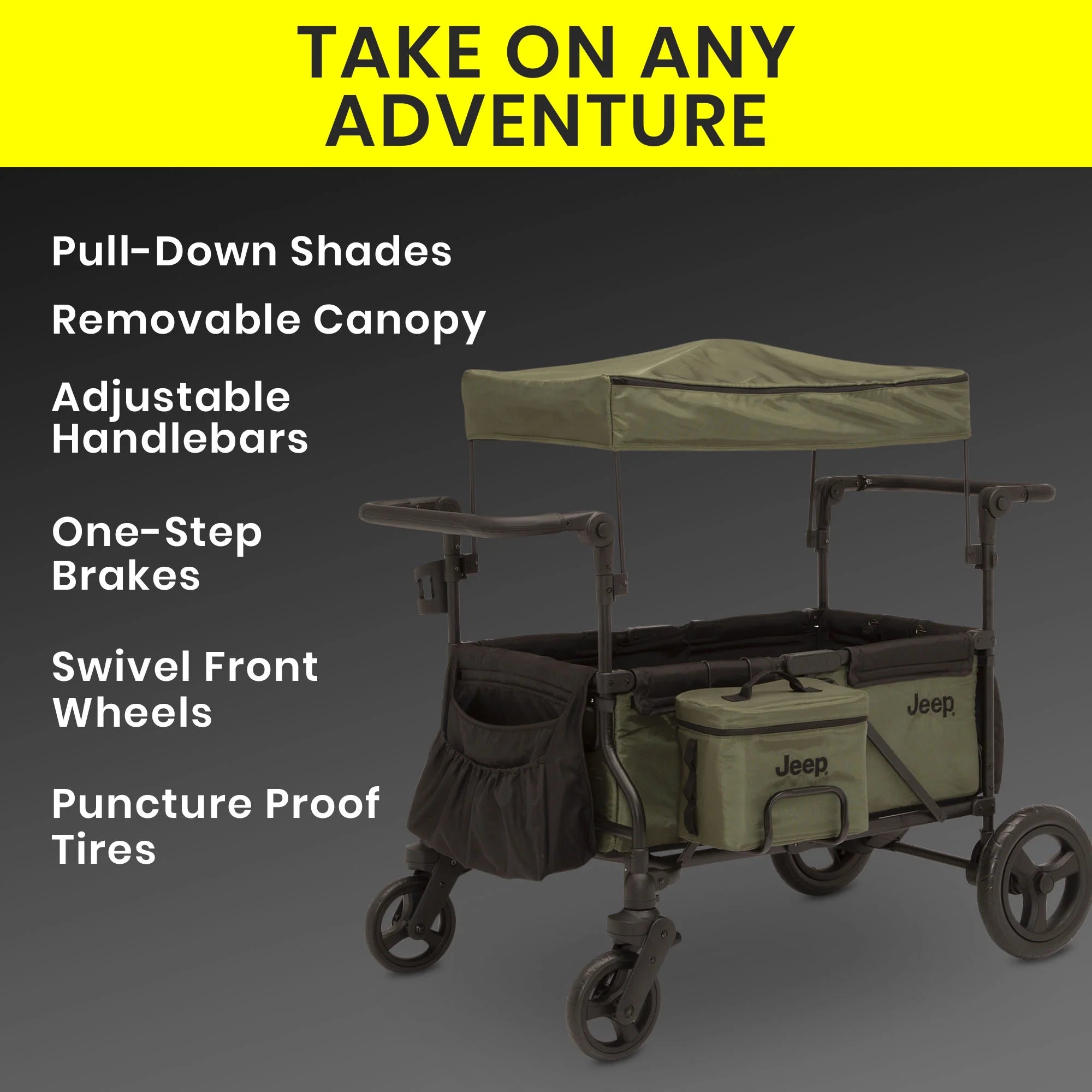 Deluxe Wrangler Wagon Stroller with Cooler Bag and Parent Organizer V80516