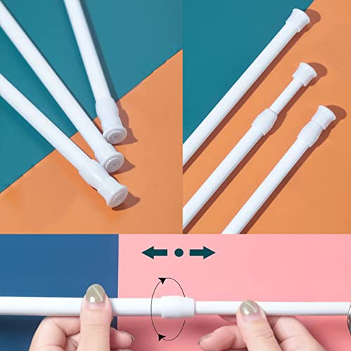 2 Pack Small Tension Rods 7-11 Inch Extendable Spring Cupboard Bars E96517