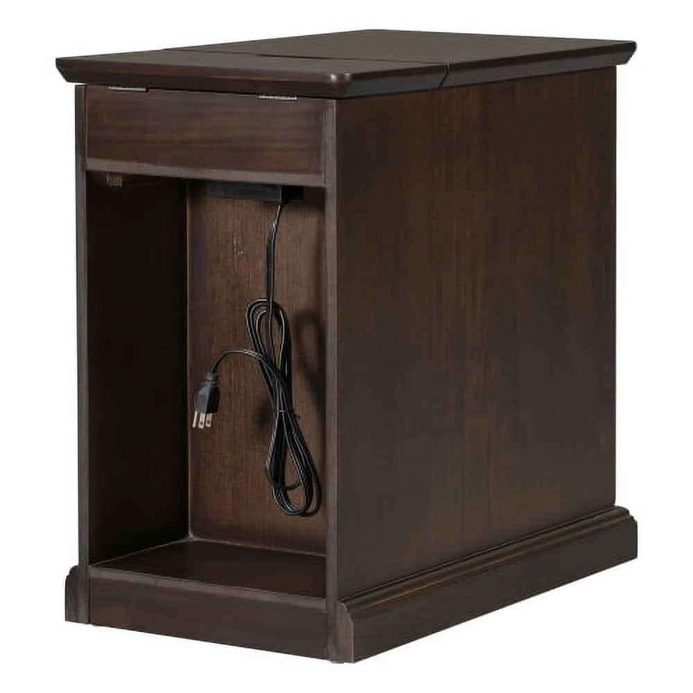 Vintage End Table with USB Ports and Drawer A90728