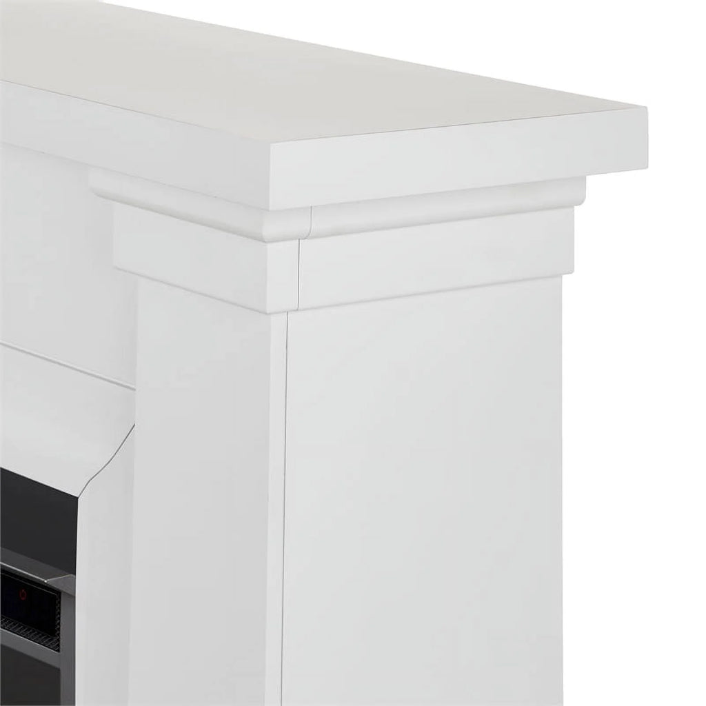 Modern Wood Grand Electric Fireplace in White P17323