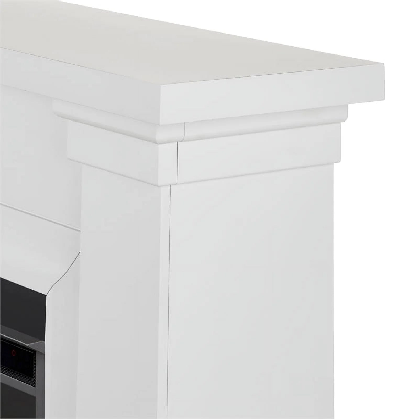 Modern Wood Grand Electric Fireplace in White P17323