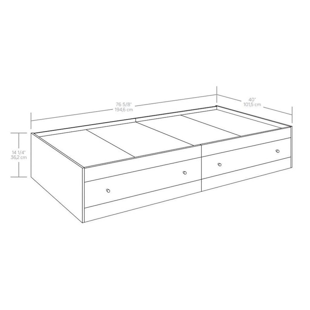 Vintage Oak Finish Engineered Wood Bed Q169259