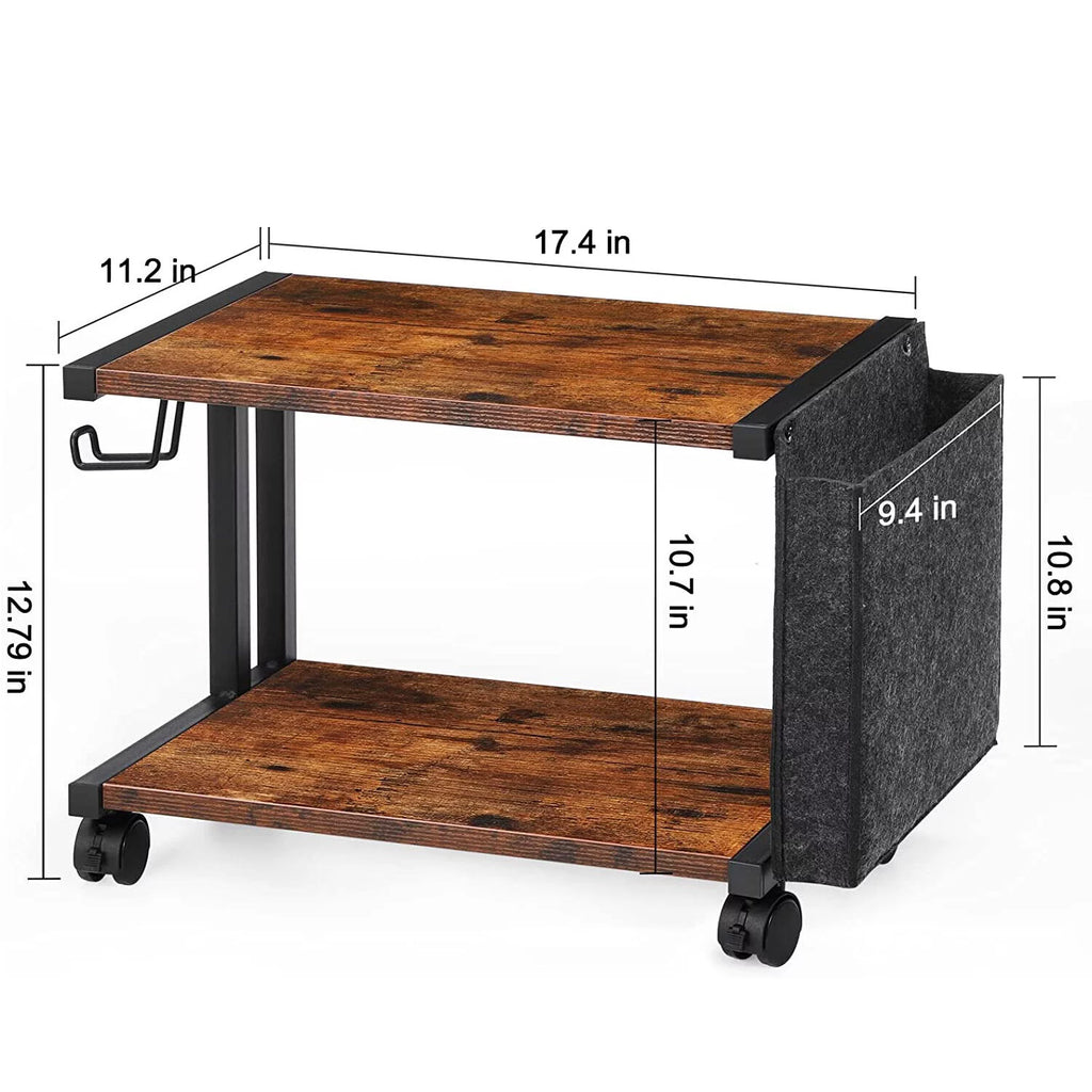 Mobile Printer Stand with Storage Under Desk U80104
