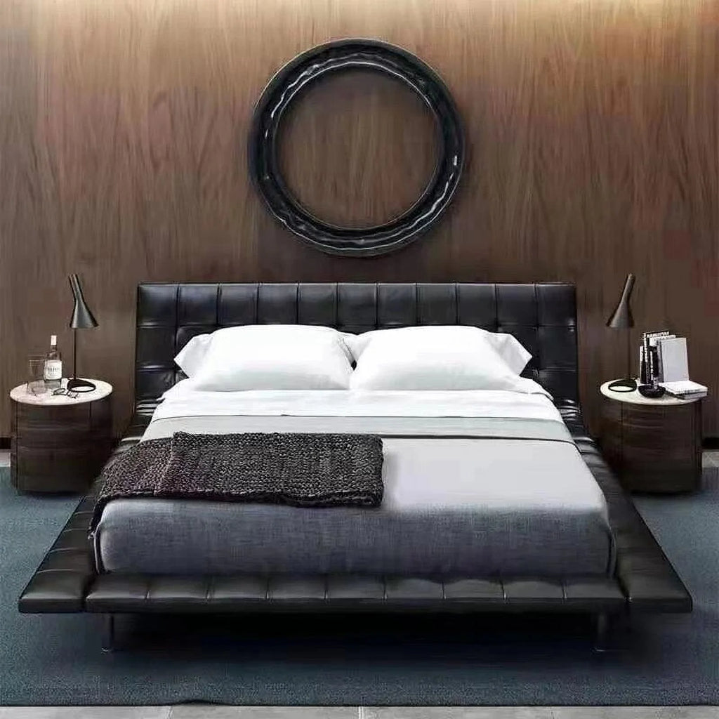 King Size Bed Frame with Leather Upholstery H2762