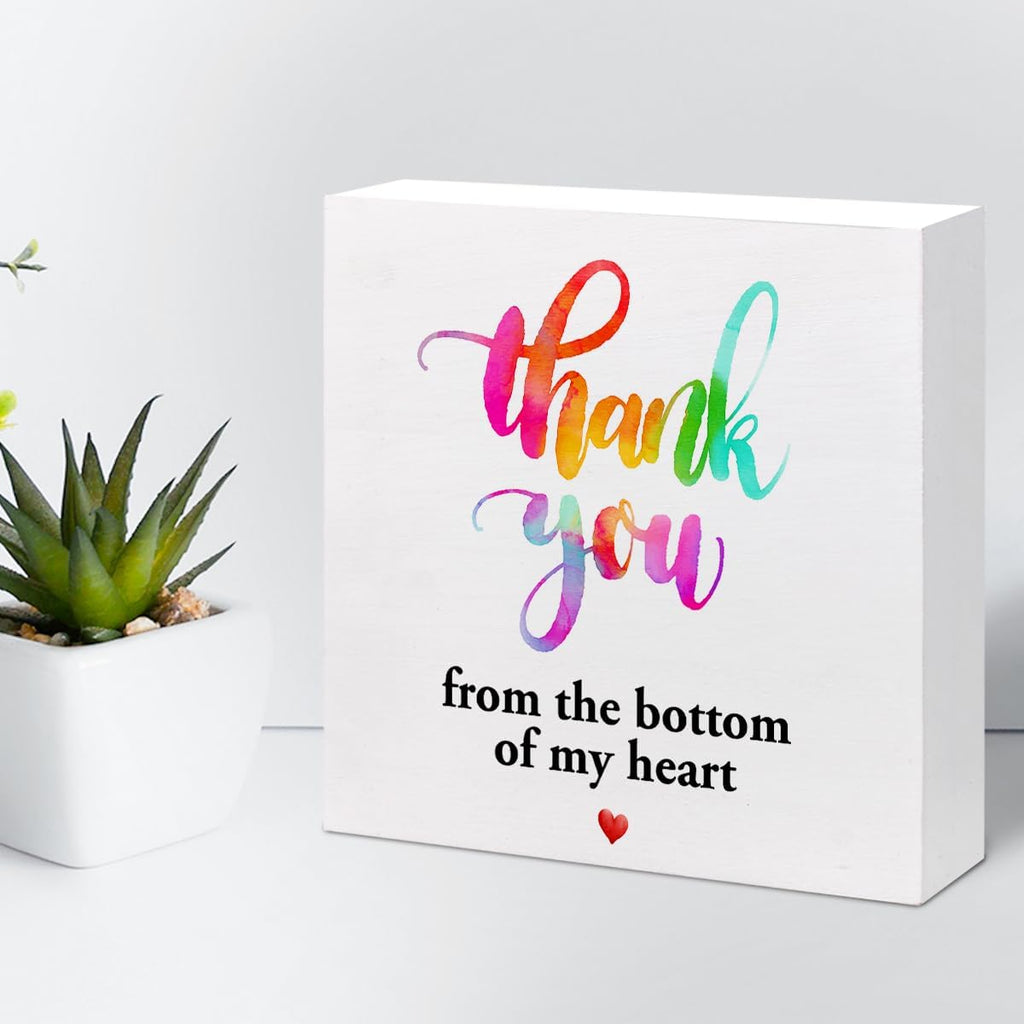 Thank You Wood Box Sign Desk Decor P3338