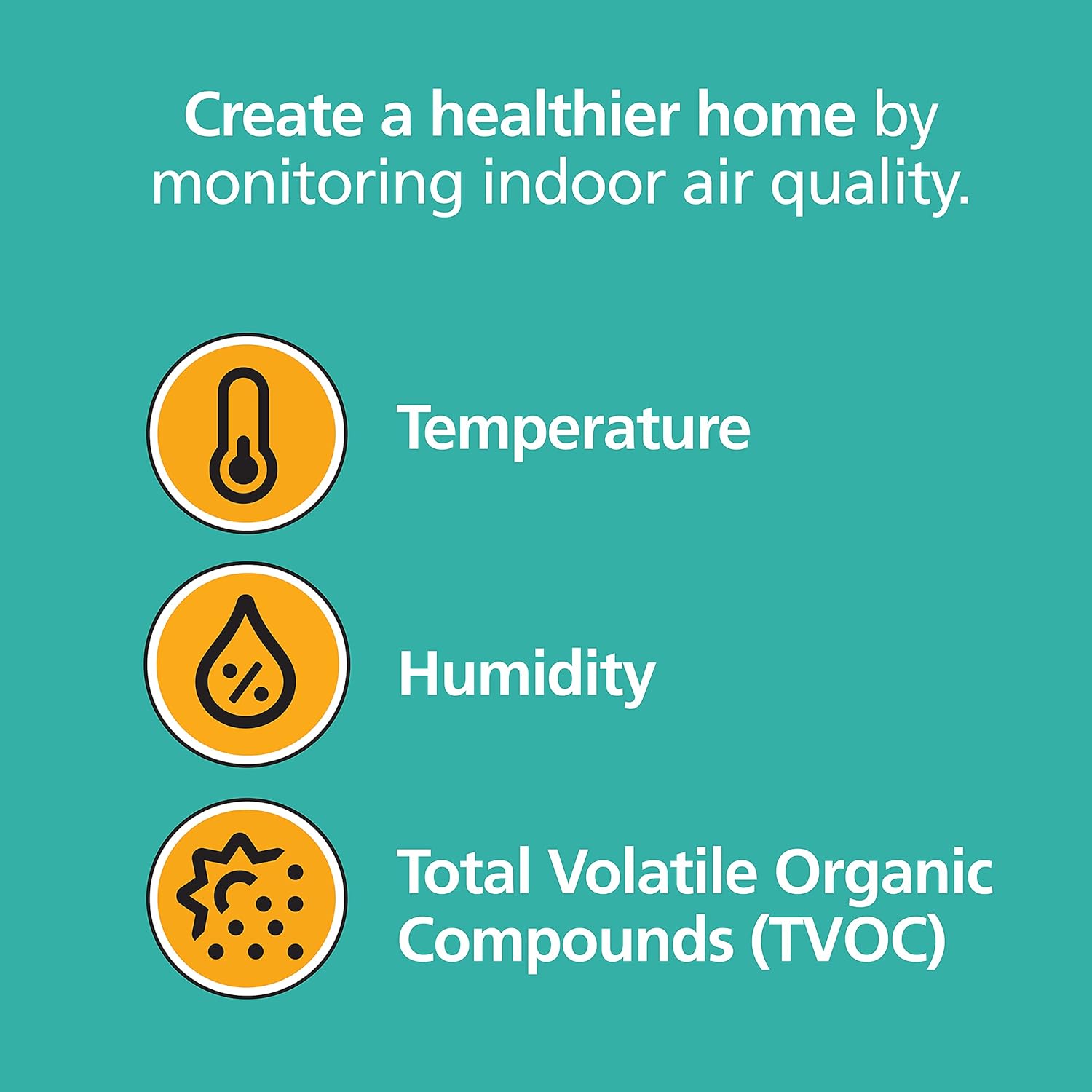 Smart Smoke Detector & Indoor Air Quality Monitor, WiFi, Hardwired with Battery Backup Z68482