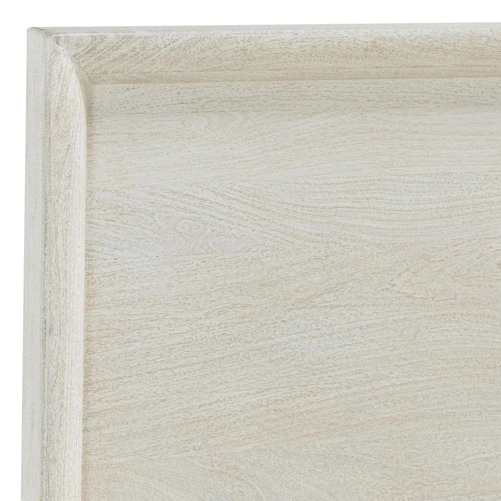 Mango Wood Queen Bed in White T524506