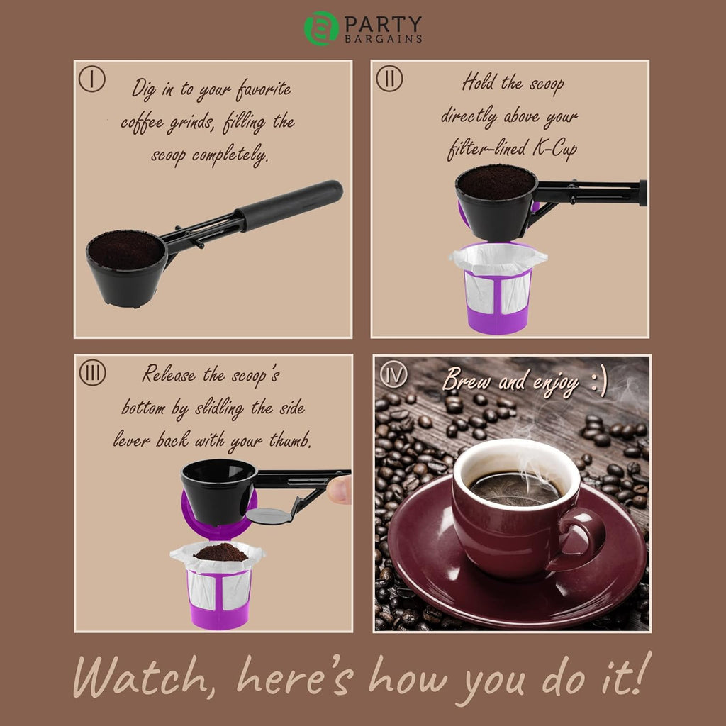 Coffee Scoop for Reusable K Cups - Single Serve Refillable Filter - Black V240360