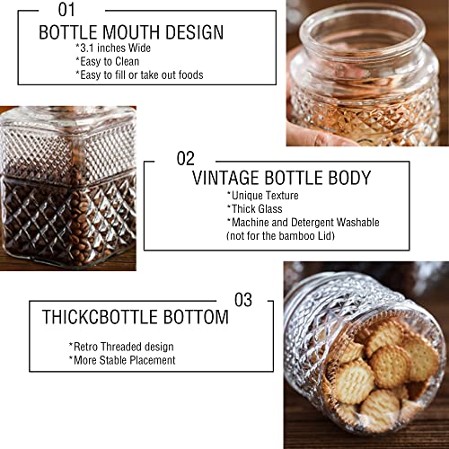 1 Gallon Glass Cookie Jar with Bamboo Lid, Airtight Food Storage Container R54596