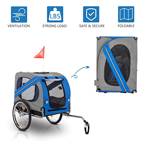Dog Bike Trailer, Folding Pet Trailer Cart for Bicycle W40567
