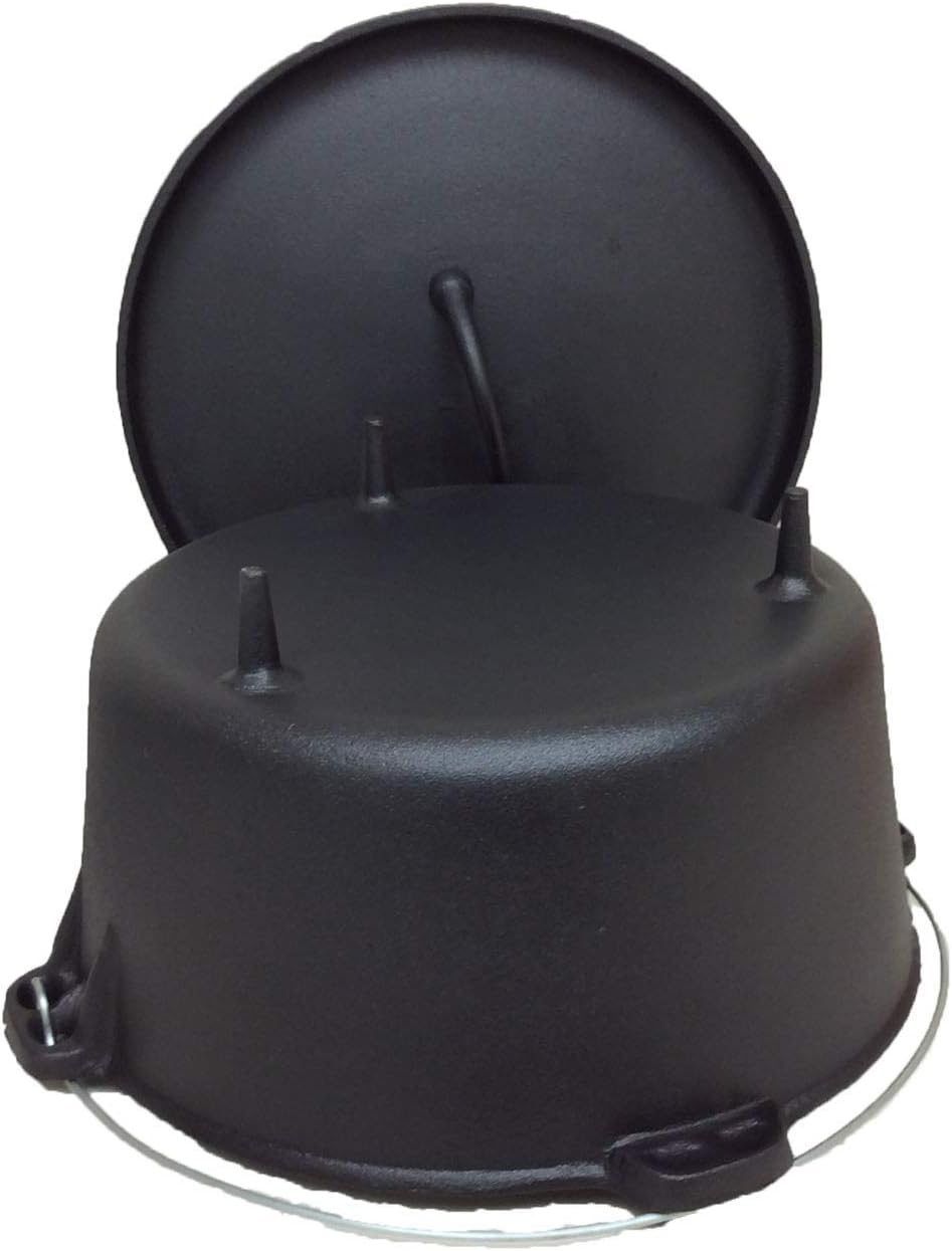 Pre-seasoned 16 Quart Cast Iron Dutch Oven with 3 Legs and Lip Lid A259