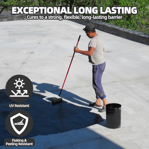 Waterproof Sealant 32oz Black, Liquid Rubber Coating for Roofs Walls F552