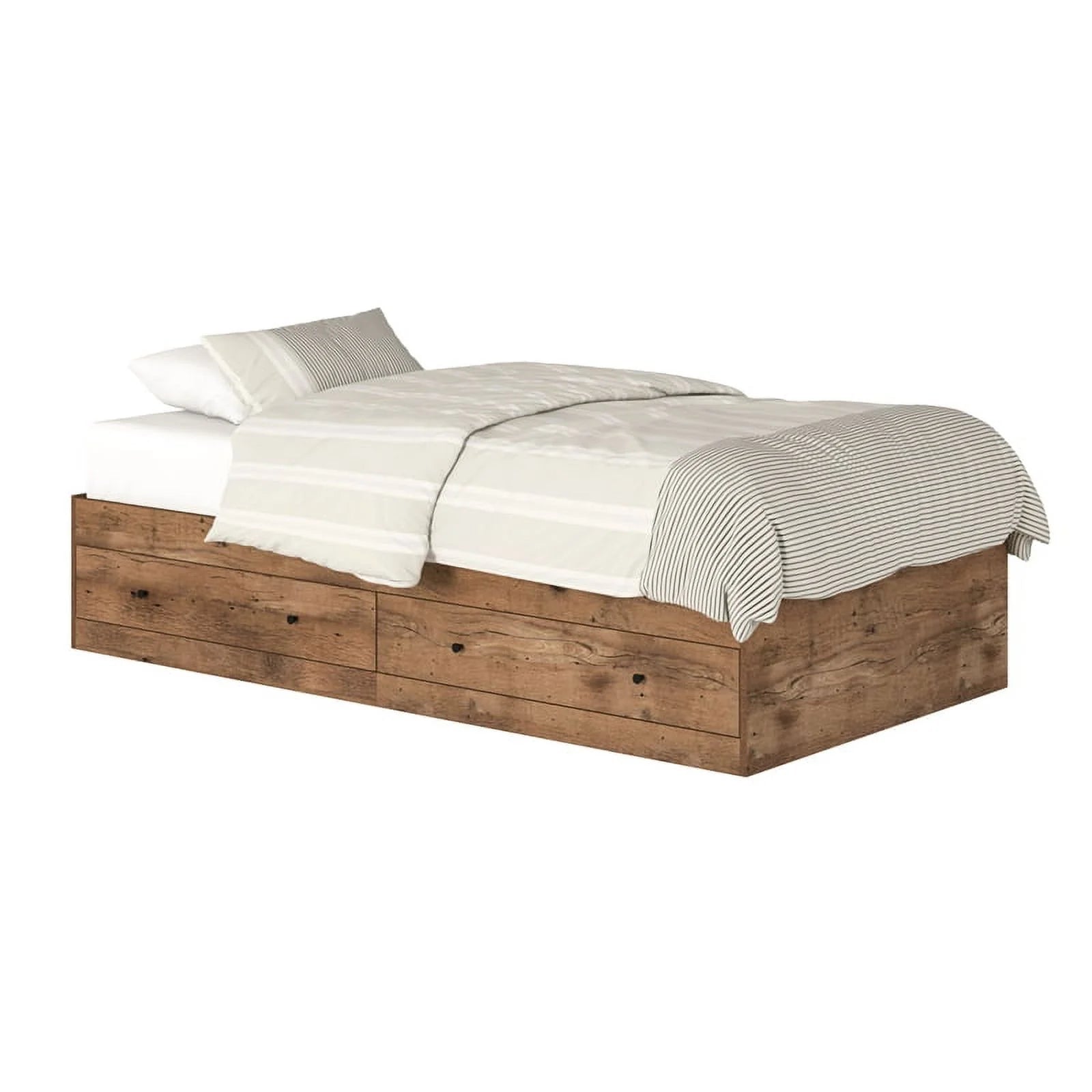 Vintage Oak Finish Engineered Wood Bed Q169259