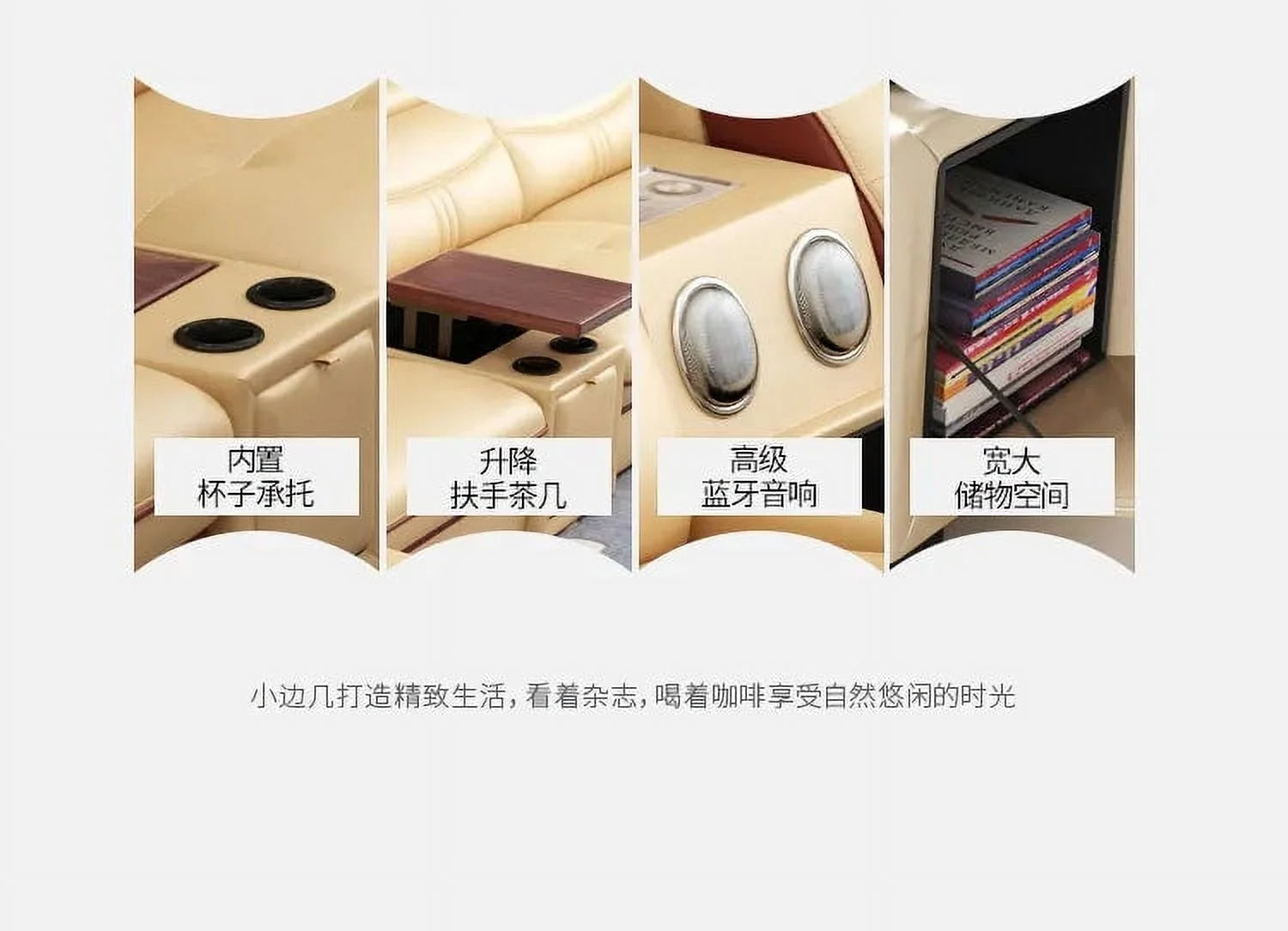 L-shaped leather sofa for living room H9018