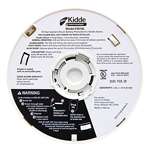 Smoke Detector, 10-Year Battery, Photoelectric Sensor X739094