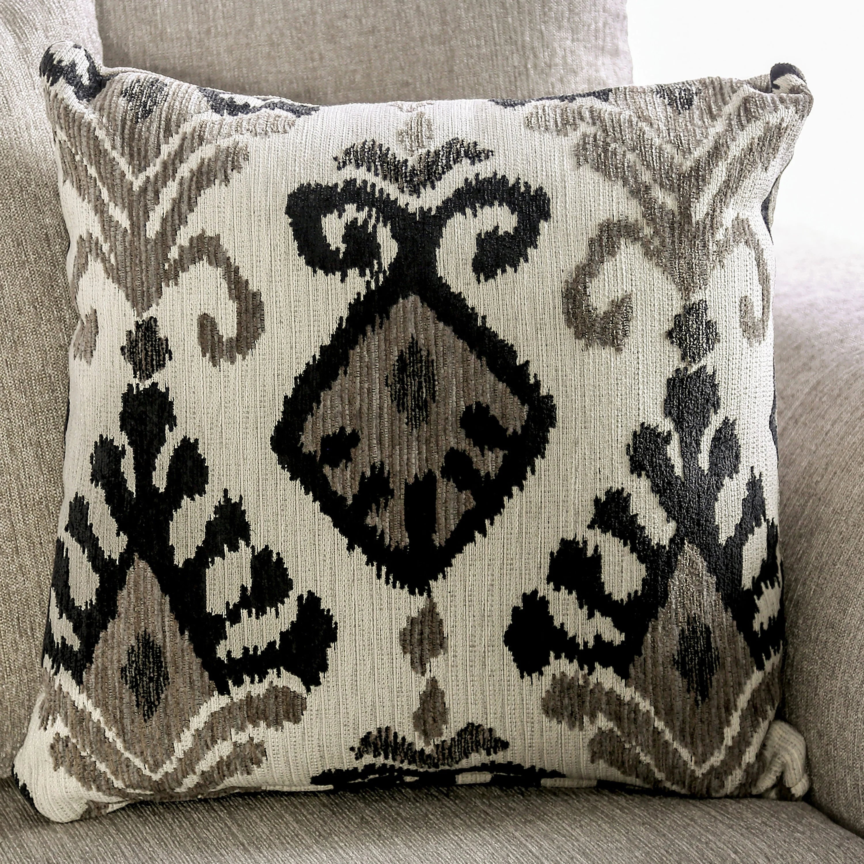Transitional Light Taupe Fabric Upholstered Sofa with Flared Arms K372