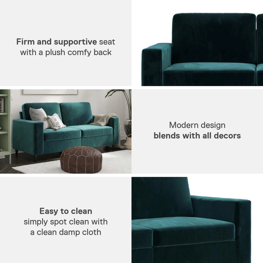 Green Velvet 3 Seater Sofa R889