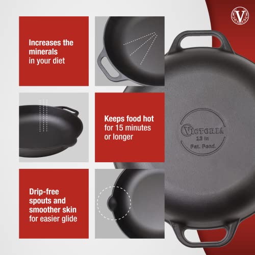 Cast Iron Round Skillet with Double Loop Handles, 10 Inches S9977