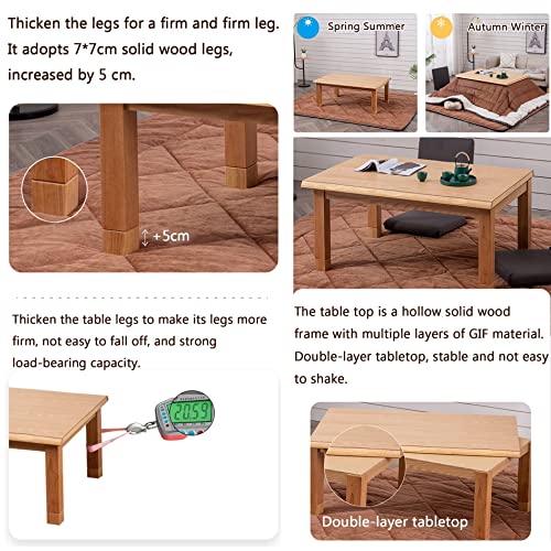 Kotatsu Table with Heater and Blanket for Living Room X4707